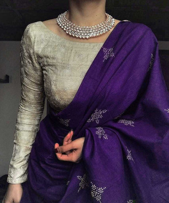 papita Printed Bollywood Muslin Saree(Purple)