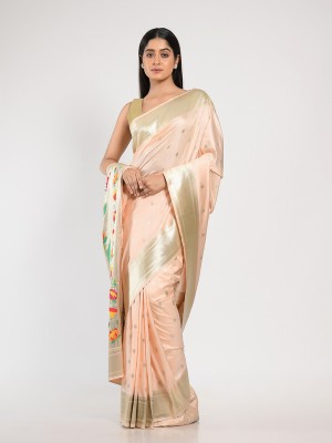 Kk Kavvya Crsk Woven Paithani Organza Saree(Pink)