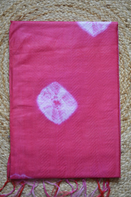 MRIKA Dyed Bandhani Handloom Viscose Rayon Saree(Pink)