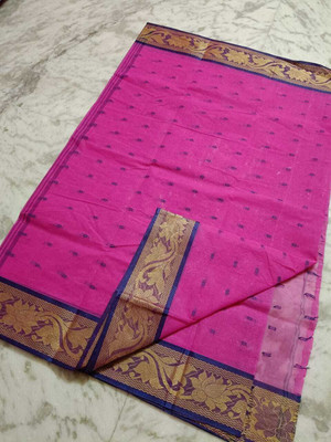 HARE KRISHNA ENTERPRISE Solid/Plain Handloom Pure Cotton Saree(White)