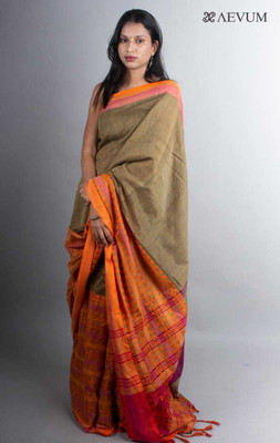 Sthaker Self Design Tant Pure Cotton Saree(Cream)