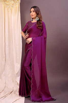 VKARAN Printed Bollywood Georgette Saree(Purple)