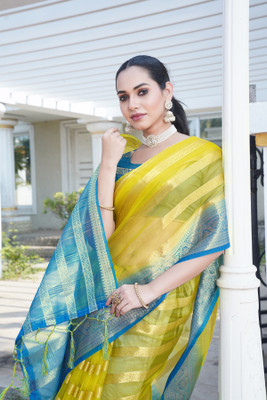 Aarunika MT Printed Bollywood Organza Saree(Multicolor)