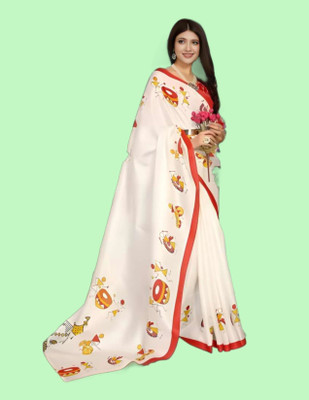 ShriLakshmis Woven Kanjivaram Pure Silk Saree(White)