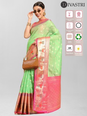 Divastri Woven Banarasi Art Silk Saree(Light Green)