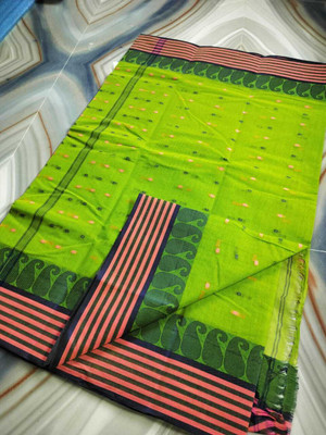 Rankit taant saree Self Design Tant Pure Cotton Saree(Multicolor)