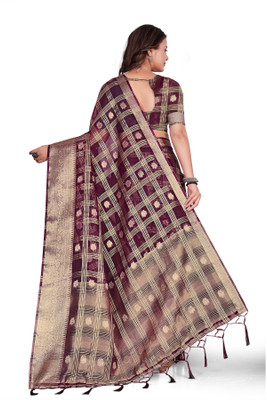 Aarunika SST Solid/Plain Bollywood Organza Saree(Magenta)