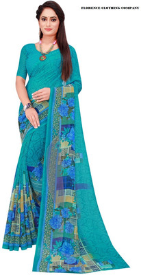 Suntex Printed Bollywood Georgette Saree(Blue)