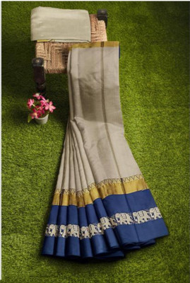 MORTAL TEXTILE R Animal Print Assam Silk Cotton Silk Saree(Maroon)