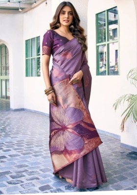 Sitanjali Woven Bollywood Jacquard Saree(Purple)