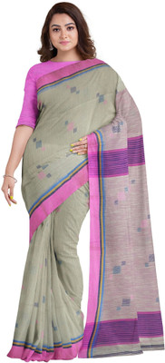 Paul Saree Self Design Handloom Pure Cotton Saree(Grey)