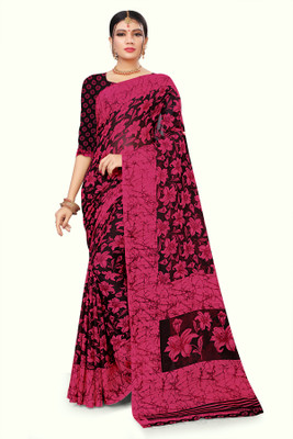 Vimalnath Synthetics Printed Daily Wear Georgette Saree(Maroon)