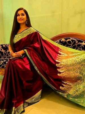 Fascino Fab Printed Bollywood Art Silk Saree(Maroon)