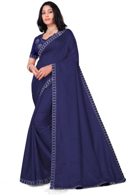 MAMTAIMPEX Self Design Bollywood Georgette Saree(Dark Blue)