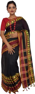 KheyaliBoutique Self Design Handloom Viscose Rayon Saree(Black)