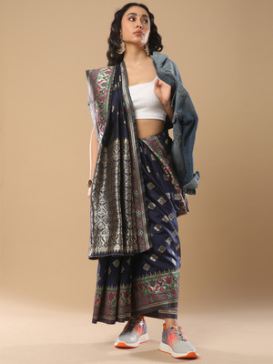 Divastri Printed Bollywood Georgette Saree(Dark Blue)