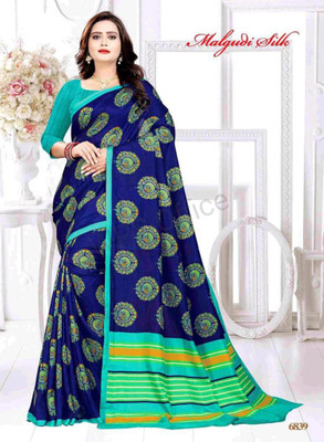 SimSim Trendz Printed Daily Wear Cotton Blend Saree(Multicolor)