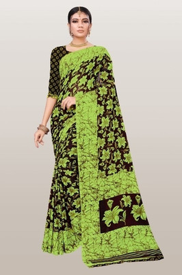 Vimalnath Synthetics Floral Print Bollywood Georgette Saree(Light Green)