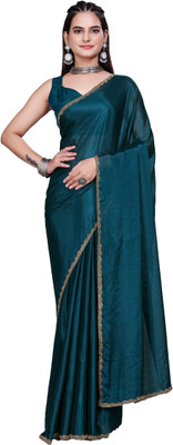 PRTRENDZ Woven Kanjivaram Jimmy choo, Chiffon Saree(Blue)