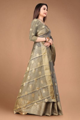 Soham Enterprise Self Design, Woven Kanjivaram Pure Cotton, Cotton Silk Saree(Grey)