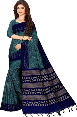 makalitraders Self Design Sambalpuri Cotton Blend Saree(Blue, Light Blue)