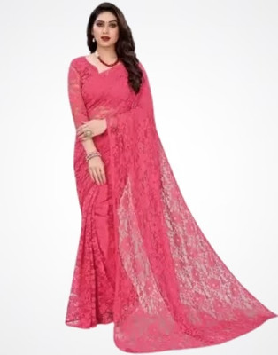 Saadhvi Embroidered Bollywood Net Saree(Magenta)