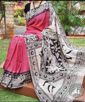 Jashvita Printed, Color Block, Blocked Printed Handloom Pure Cotton Saree(Multicolor)