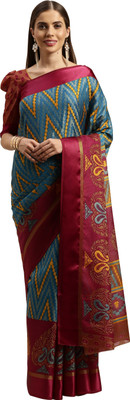 Rajnandini Printed Bollywood Art Silk Saree(Blue)