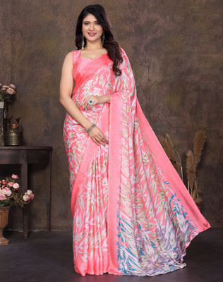 Divastri Printed Bollywood Tussar Silk Saree(Pink)