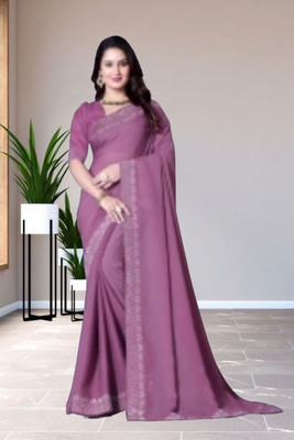 Lajamani Fashion Self Design, Solid/Plain Bollywood Georgette Saree(Beige)