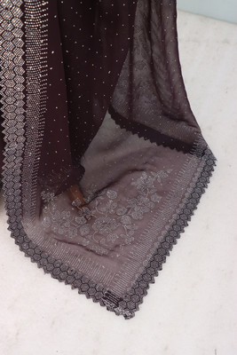 JENNYFEB Embellished Bollywood Organza Saree(Purple)