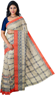 Mayabi Woven Tant Pure Cotton Saree(White)