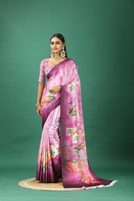 nirmal creation Self Design Bollywood Satin Saree(Magenta)