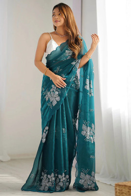 Shree Shyam Creation Embroidered Bollywood Jimmy choo Saree(Light Blue)