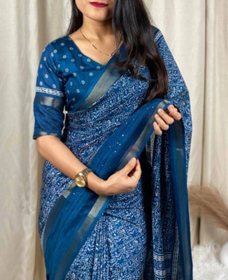 S.R.TEXTILES Printed Daily Wear Art Silk Saree(Black)