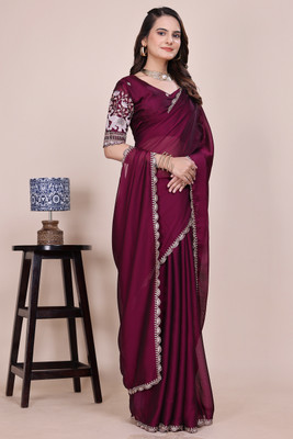 K 5 FASHION Embroidered Bollywood Georgette Saree(Multicolor)