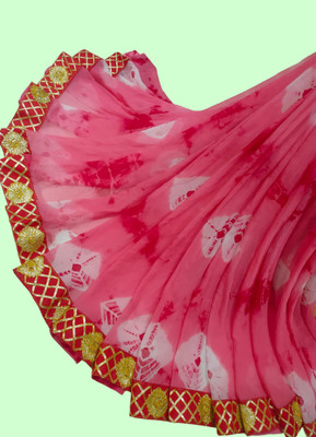 KHATRI AND SONS Digital Print Bandhani Chiffon Saree(Pink)