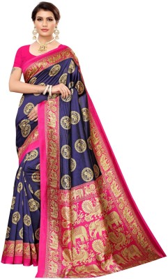 Suntex Printed Kanjivaram Art Silk Saree(Blue)