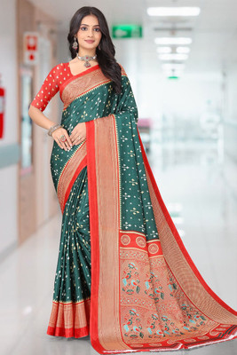 vasulaxmi Woven Bollywood Chiffon Saree(Yellow, Pink)