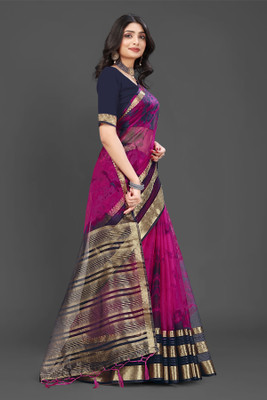 Aarunika SST Woven Bollywood Organza Saree(Purple)