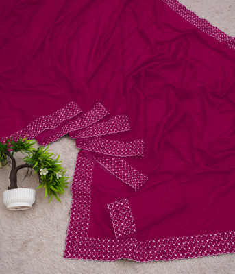 Queenhive Self Design Bollywood Georgette Saree(Dark Green)