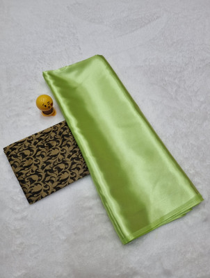 Arpita Fashion Solid/Plain, Printed Bollywood Satin Saree(Light Green)