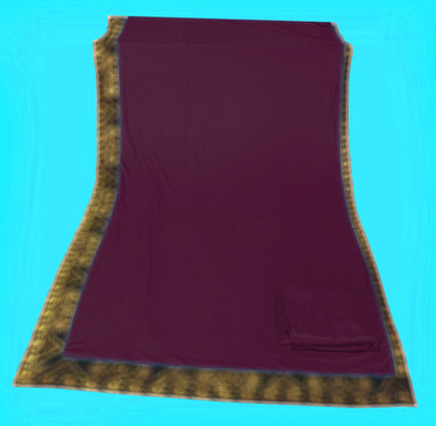 Anugrah Textile Solid/Plain Banarasi Lycra Blend, Chiffon Saree(Pack of 2, Purple)