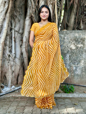 ZENFAB THREADS Self Design Bollywood Georgette Saree(Multicolor)