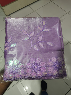 Moon Queen Embroidered, Self Design Bollywood Jimmy choo Saree(Purple)