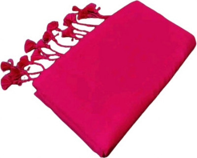 Apu handloom Solid/Plain Handloom Pure Cotton Saree(Pink)