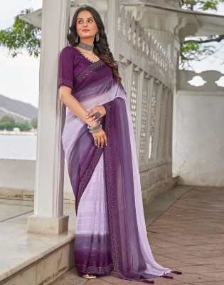 Divastri Embellished Bollywood Georgette Saree(Purple)