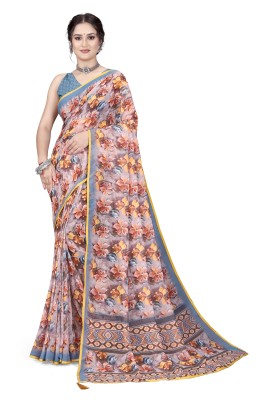 mahalaxmi fab Printed Bollywood Brasso Saree(Pink)