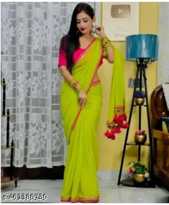 Ellesti fab Self Design Bollywood Georgette Saree(Multicolor)