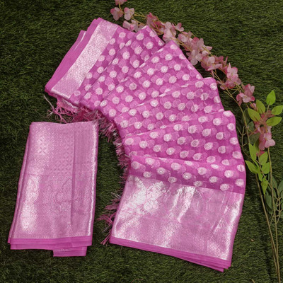 AVM SILK MILLS Woven Banarasi Chiffon Saree(Multicolor)